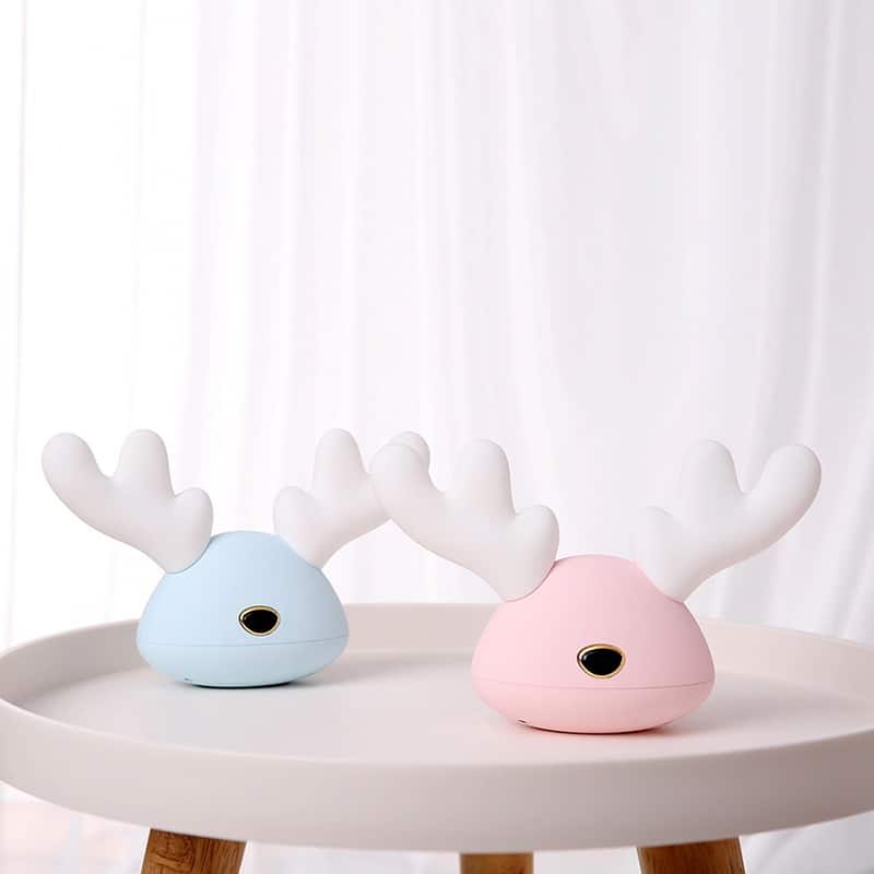Nursery Night Light | Deer Lamp, Baby & Toddler, Colours: Pink, Blue, Colour Mode, Rechargable, Silicone Antlers, Baby Gift - Image 2
