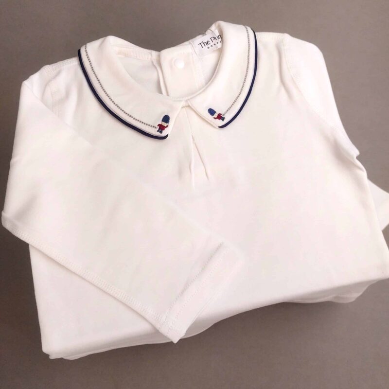 London Guard | Embroidered Collar Baby Top | Pure Cotton | 3-18 M , Baby top, baby occasion wear top