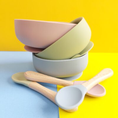 Baby Suction Bowl, Silicone Bowls, weaning bowls, suction bowls, baby bowl with spoon, suction bowl with spoon