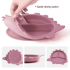 Silicone Power Suction Plate, Divided Plate, Dinosaur Plate