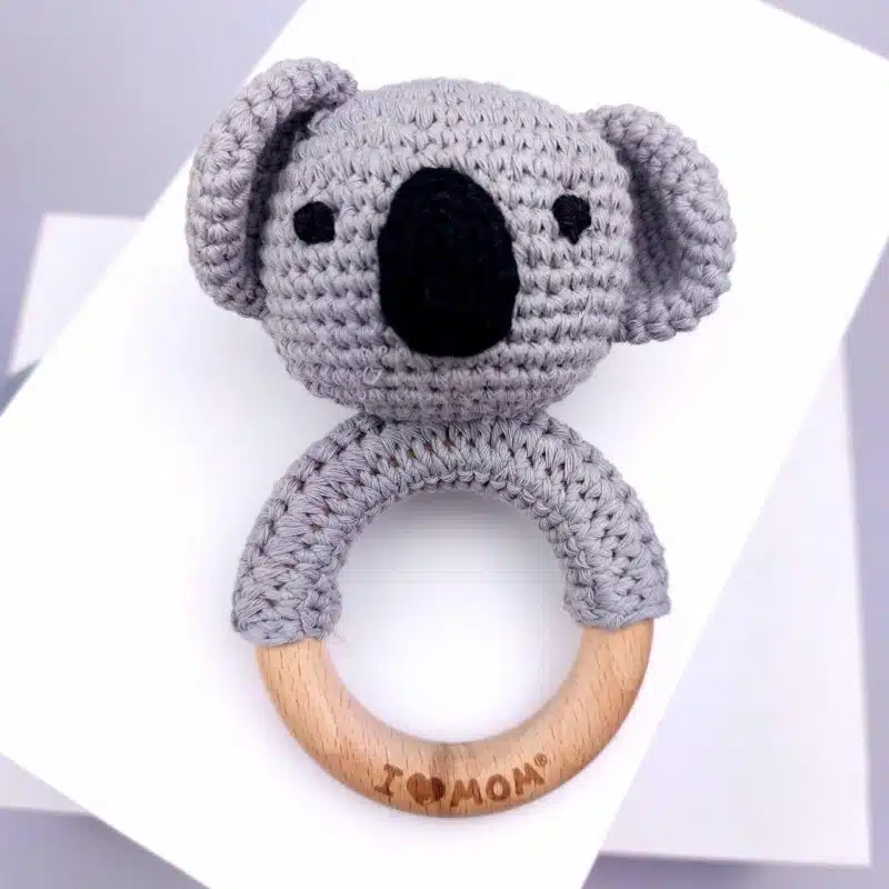 Crochet Koala Baby Rattle Toy | Amigurumi Toy