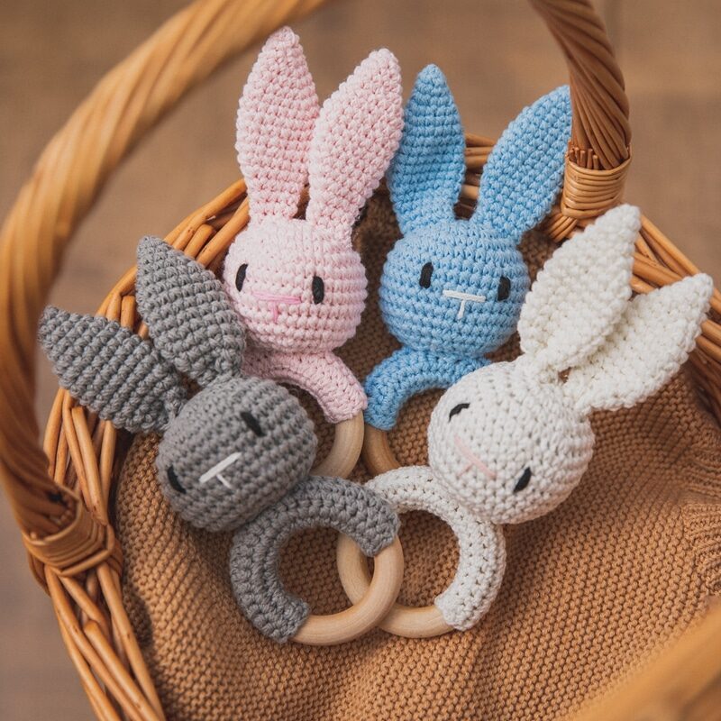 Crochet Bunny Rattle Toy | First Baby Toy | Newborn Toy
