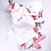 Baby Girl Dungarees 3-Piece Set Roses | Jumpsuit with Top and Hat