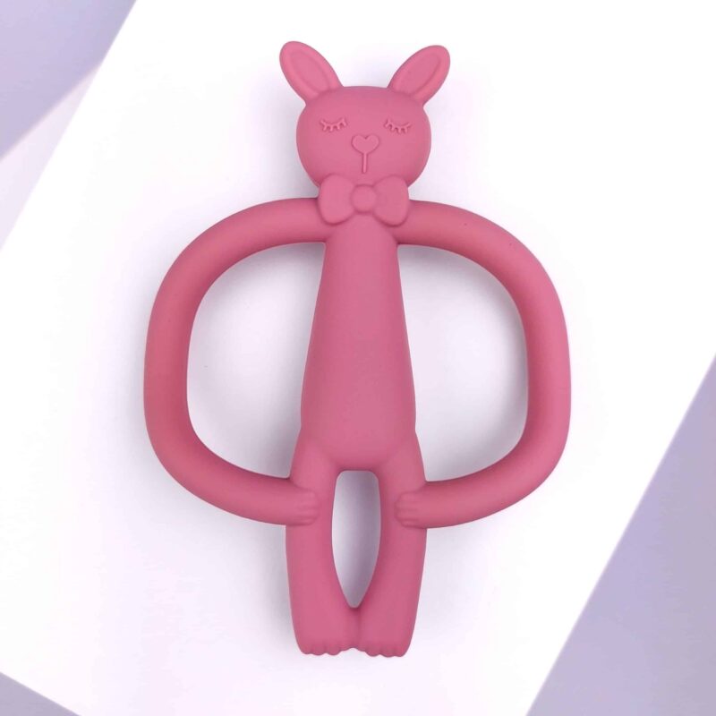 Silicone Baby Bunny Teething Toy Pink | Teether