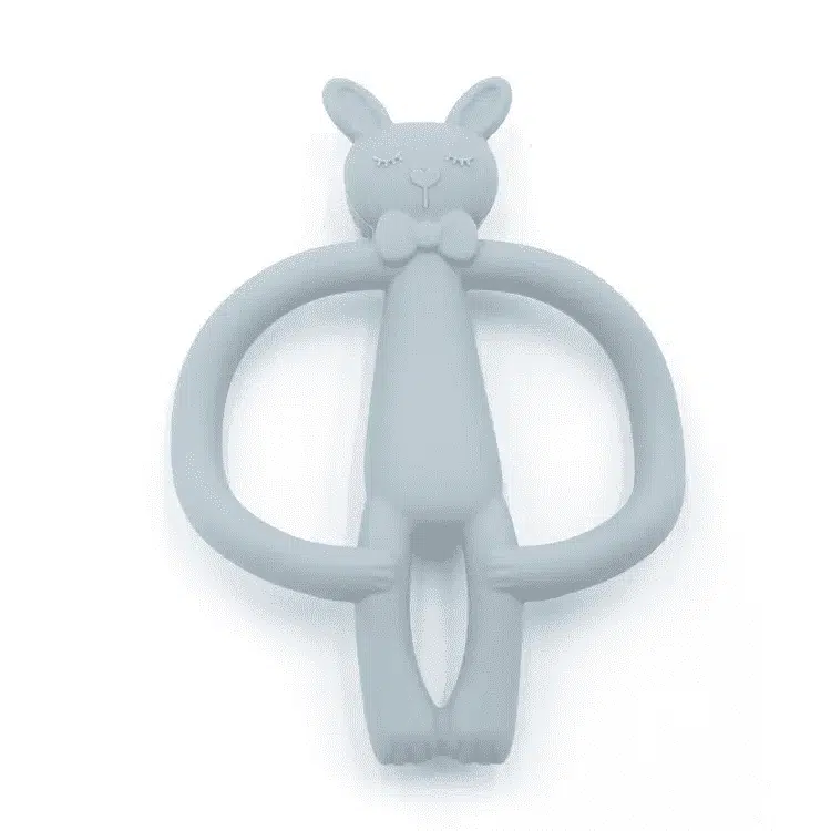 Silicone Baby Bunny Teething Toy Blue
